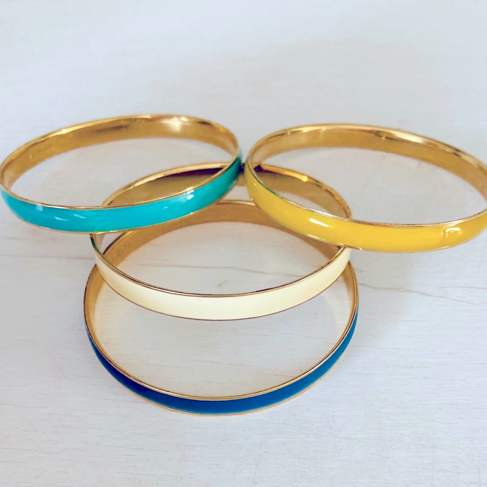 J.CREW gold muti colored bangles